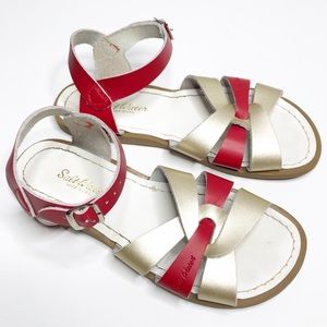 Red and gold saltwater sandals